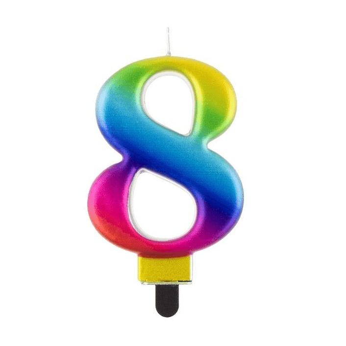 Narodeninová sviečka Godan PF-SCG8 viacfarebná číslica 8 8 cm