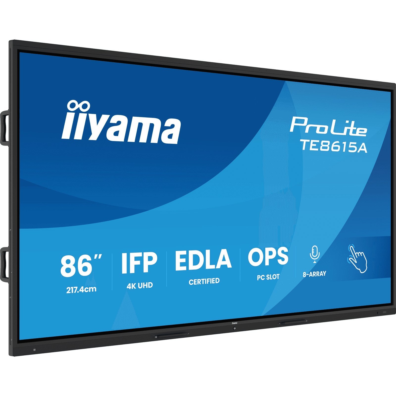 iiyama TE8615A-B2AG oznamovací displej Interaktívny plochý panel 2,17 m (85.6") Wi-Fi 550 cd/m² 4K Ultra HD Čierna Dotyková obrazovka Zabudovaný procesor Android 24/7