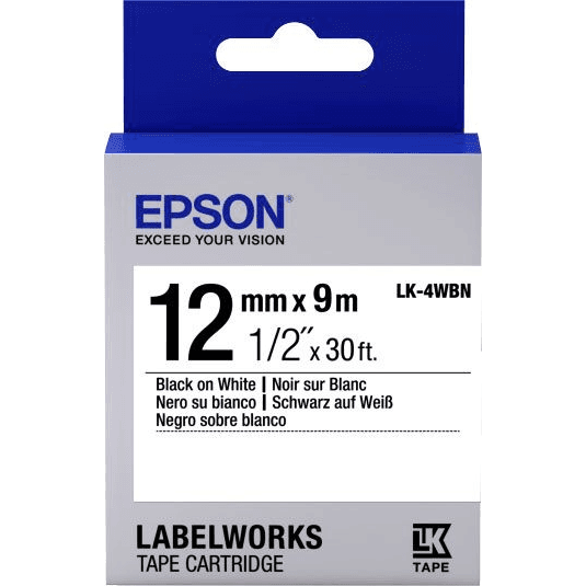 Epson Label Cartridge Standard Black/White 12mm (9m) páska na tvorbu štítkov Čierna na bielej