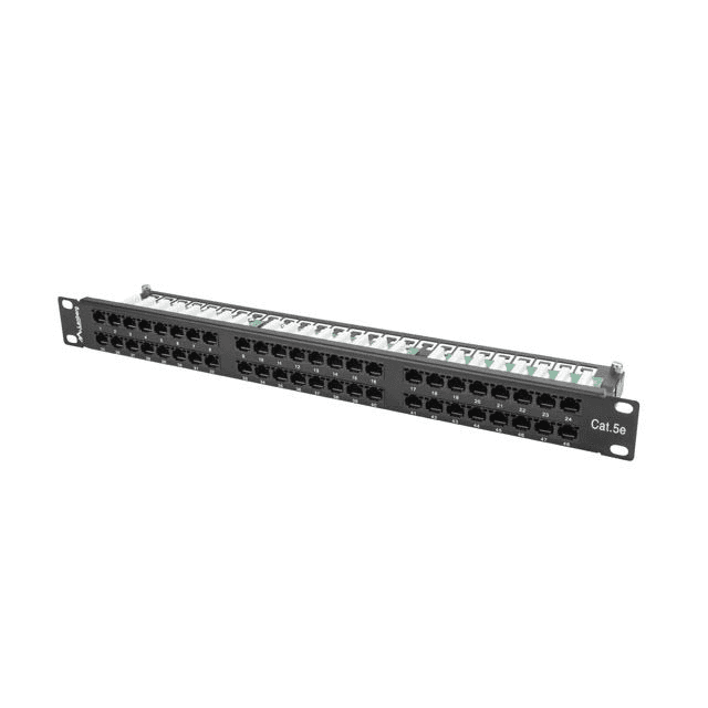 Patch Panel 48 Portov 1U Kat.5E čierny