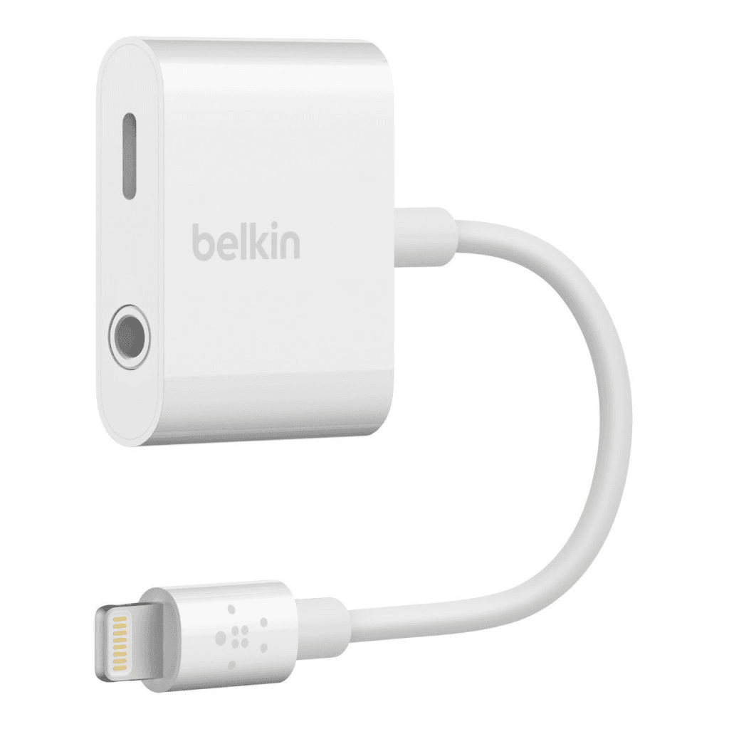Belkin RockStar kábel k mobilnému telefónu Biela Lightning Lightning + 3.5mm