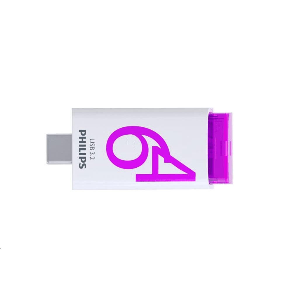 Pendrive Philips Click 64GB 64GB USB 3.1 typ C fialová