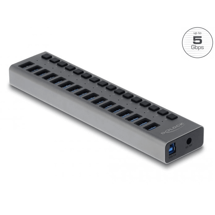 USB 3.0 hub v kovovom puzdre, 10-portový s vypínačom Delock 63976