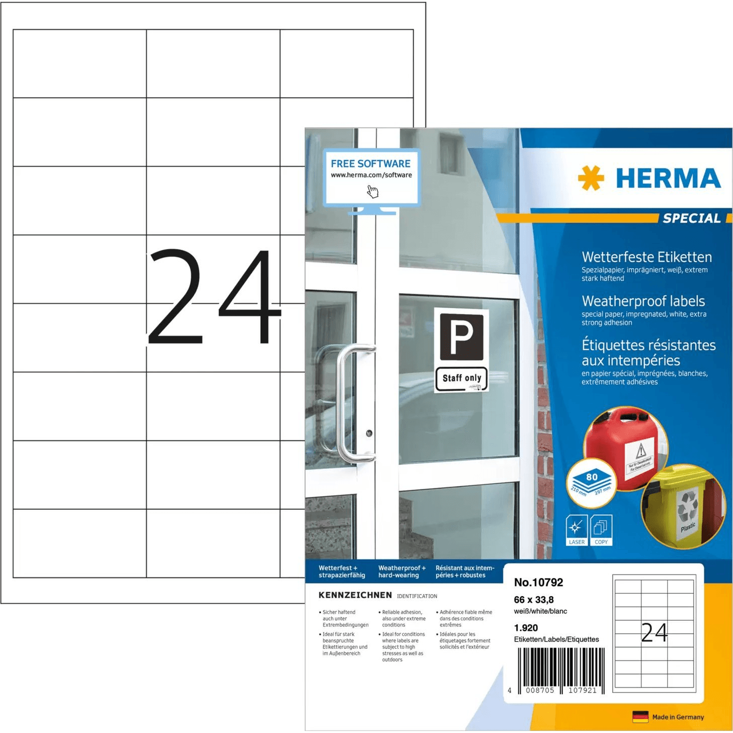 Herma 10792 odolné voči poveternostným vplyvom