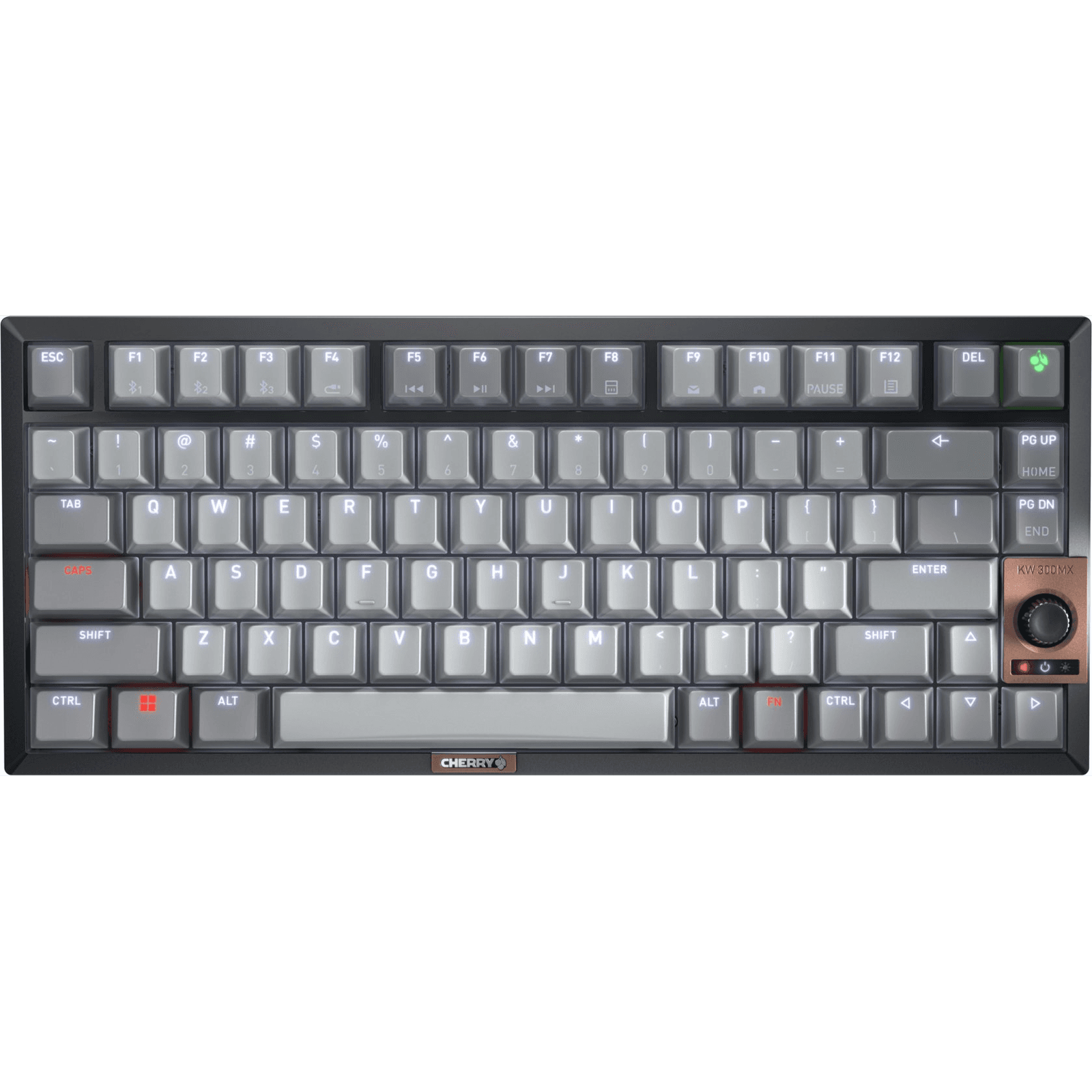 CHERRY KW 300 MX klávesnica Domáci USB + Bluetooth QWERTY US English Čierna, Medená, Šedá