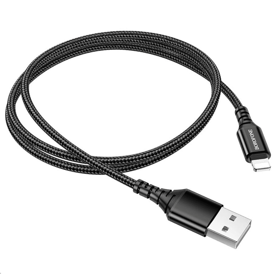 Kábel Borofone USB - Apple Lightning 1 m čierny