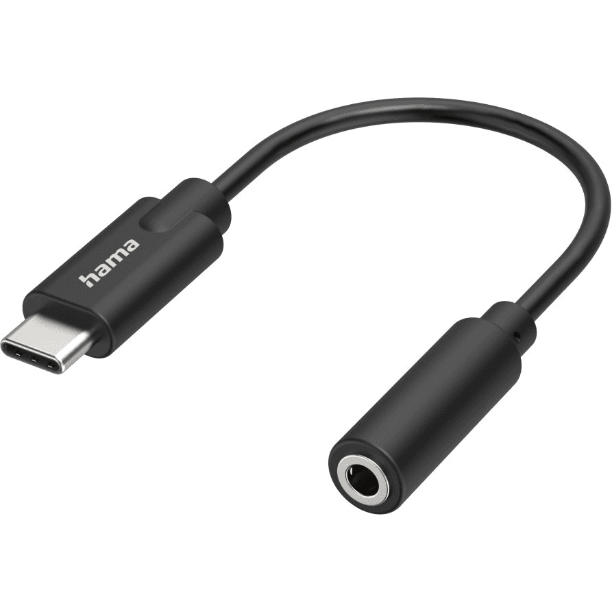 Hama 00300094 audio kábel 3.5mm USB Typ-C Čierna