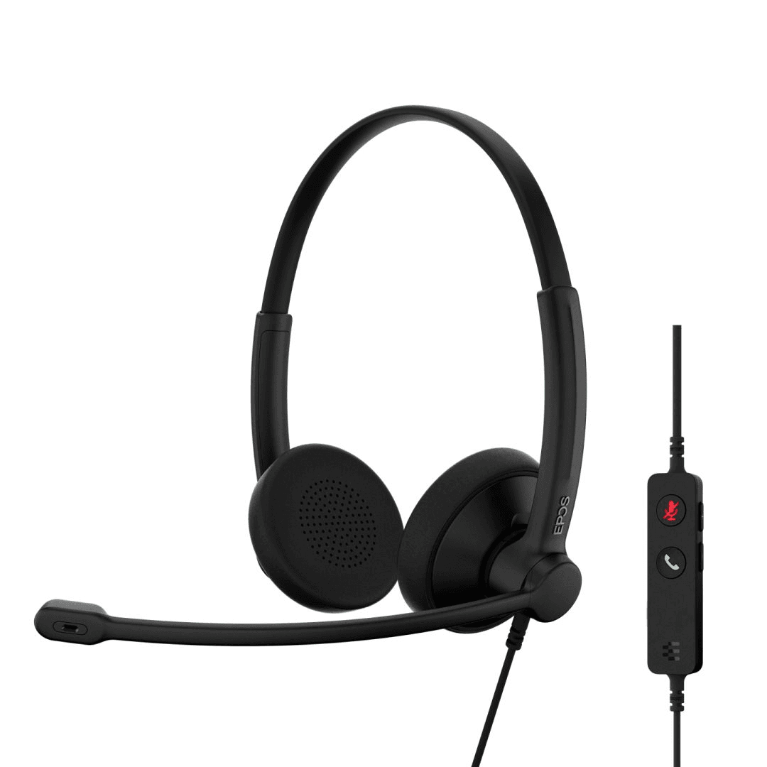 EPOS 1001420 slúchadlo / náhlavná súprava Slúchadlá s mikrofónom Kábel Pres hlavu Kancelária / call centrum USB Type-C / USB Type-A Čierna