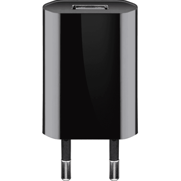 Nabíjačka napájací adaptér 1x USB 5W čierna
