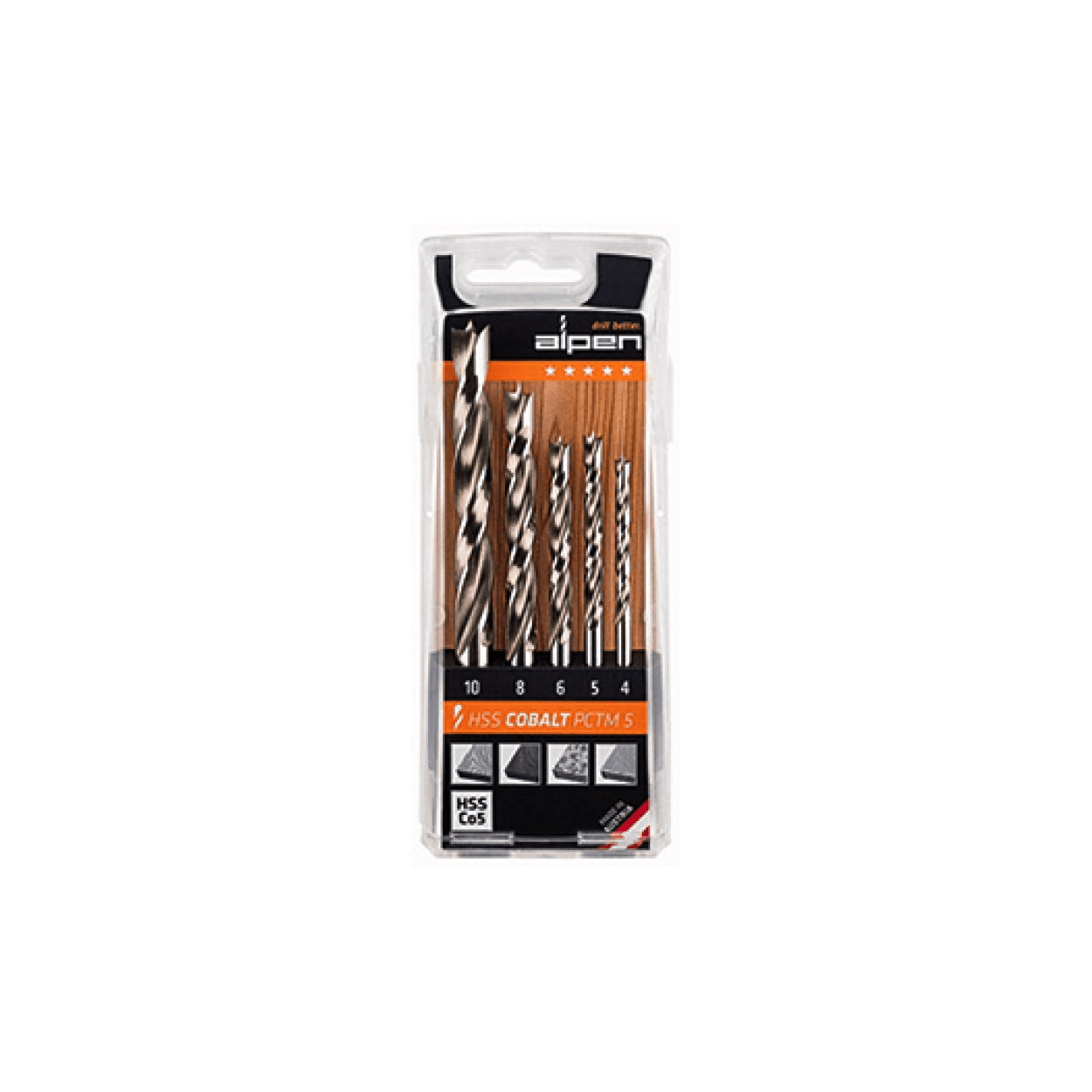 ALPEN Vrtáky do dreva HSS Co5 COBALT PCTM 5