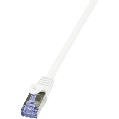 Patchcord LogiLink CQ4021S Cat.6A/7 600 MHz S/FTP PIMF 0,50 m biely