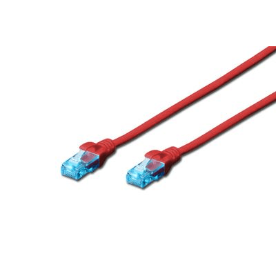 Digitus Patch cord kat.5e UTP, CU, AWG 26/7 5m Červená