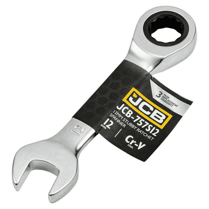 OČKOPLOCHÝ KĽÚČ 12 MM S RAČŇOU KRÁTKA OCEĽ CR-V JCB