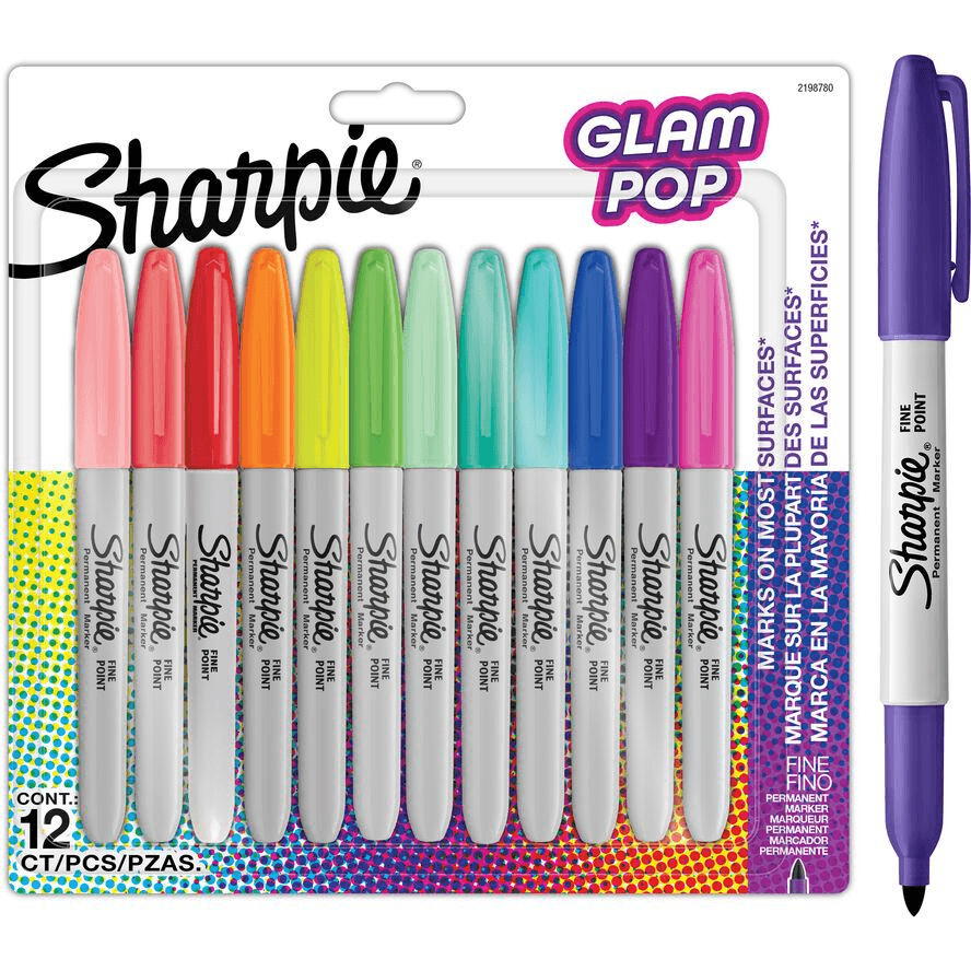 Permanentné značkovače Sharpie Fine Glam Pop 12 farieb 2198780