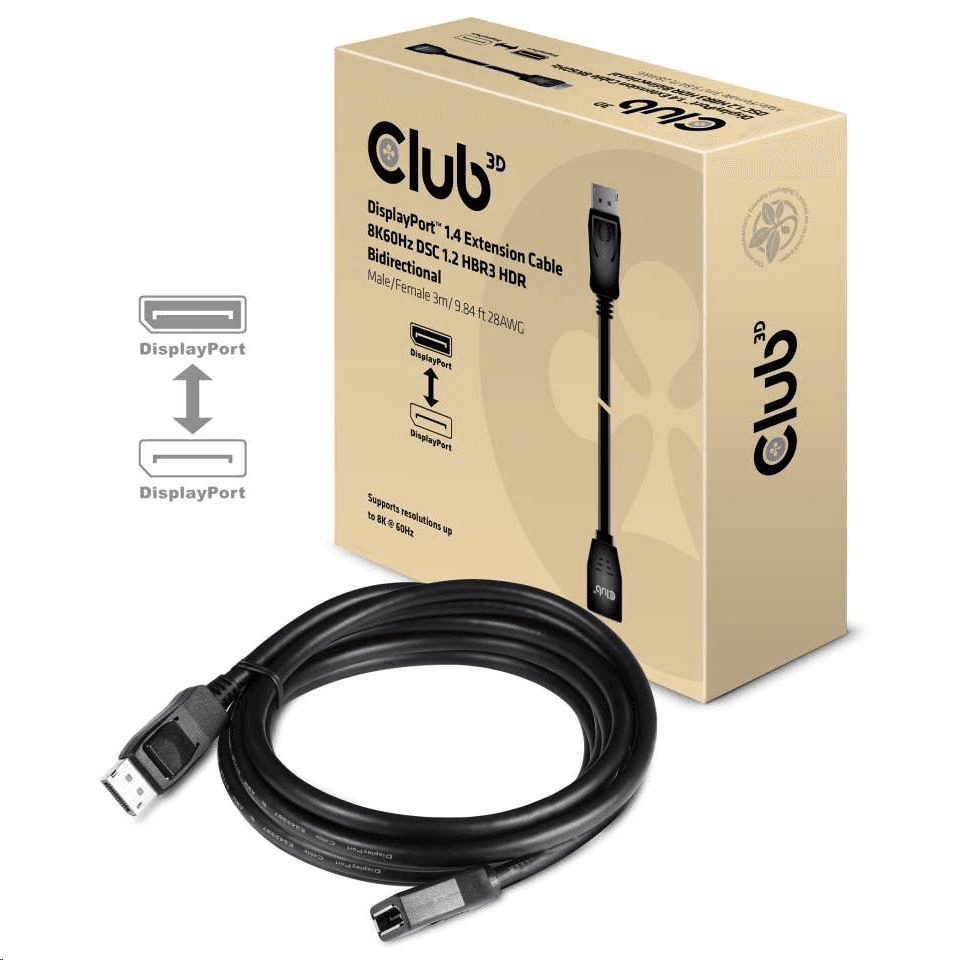 CLUB3D cac-1023 3 m DisplayPort Čierna