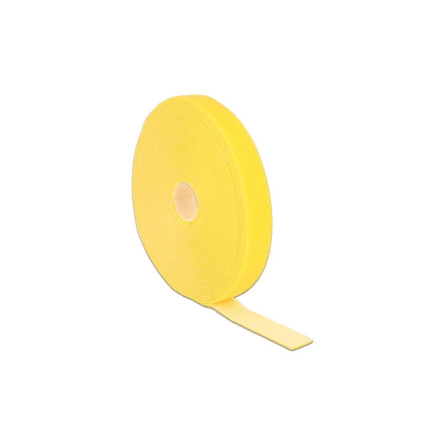 Suchý zips na rolke 10 m × 20 mm, žltý Delock 18740