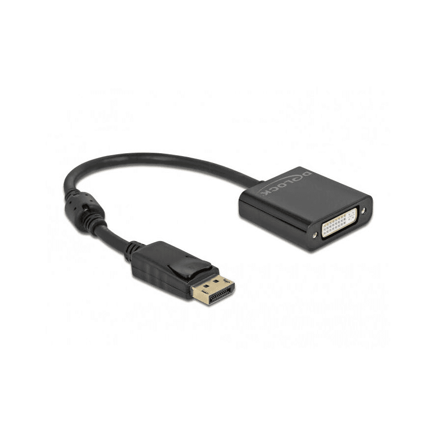 Adaptér DisplayPort 1.2 samec - DVI samica 4K aktívny čierny Delock 63482