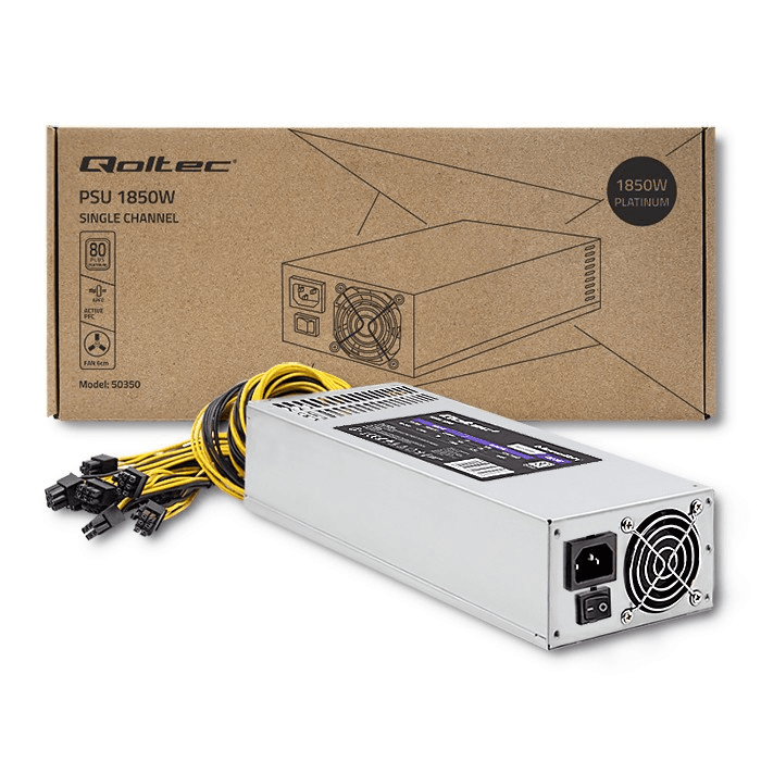 Qoltec Napájací adaptér PCI-E 1850W 80 Plus Platinum GM