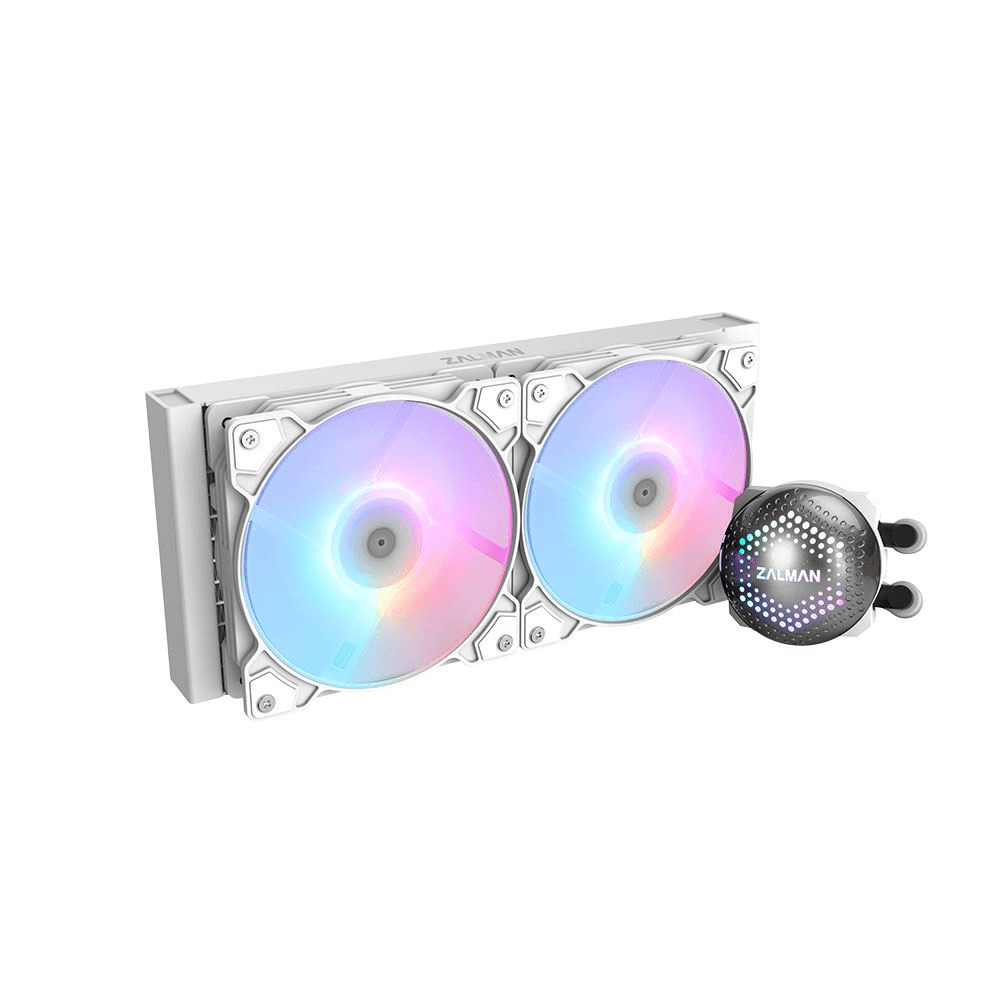 Zalman ALPHA24 White CPU Liquid Cooler 240mm Radiator 2 x 10 mm Fan ARGB pump Dual Procesor Vodné chladenie typu všetko v jednom 12 cm Biela