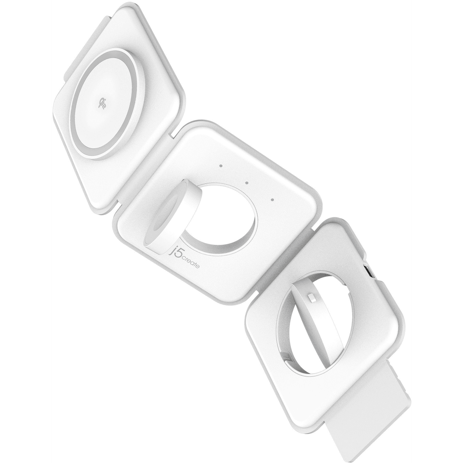 j5create JUPW3415 Slúchadlá, Smartfón, Smartwatch Biela USB Bezdrôtové nabíjanie Rýchle nabíjanie Vnútorný