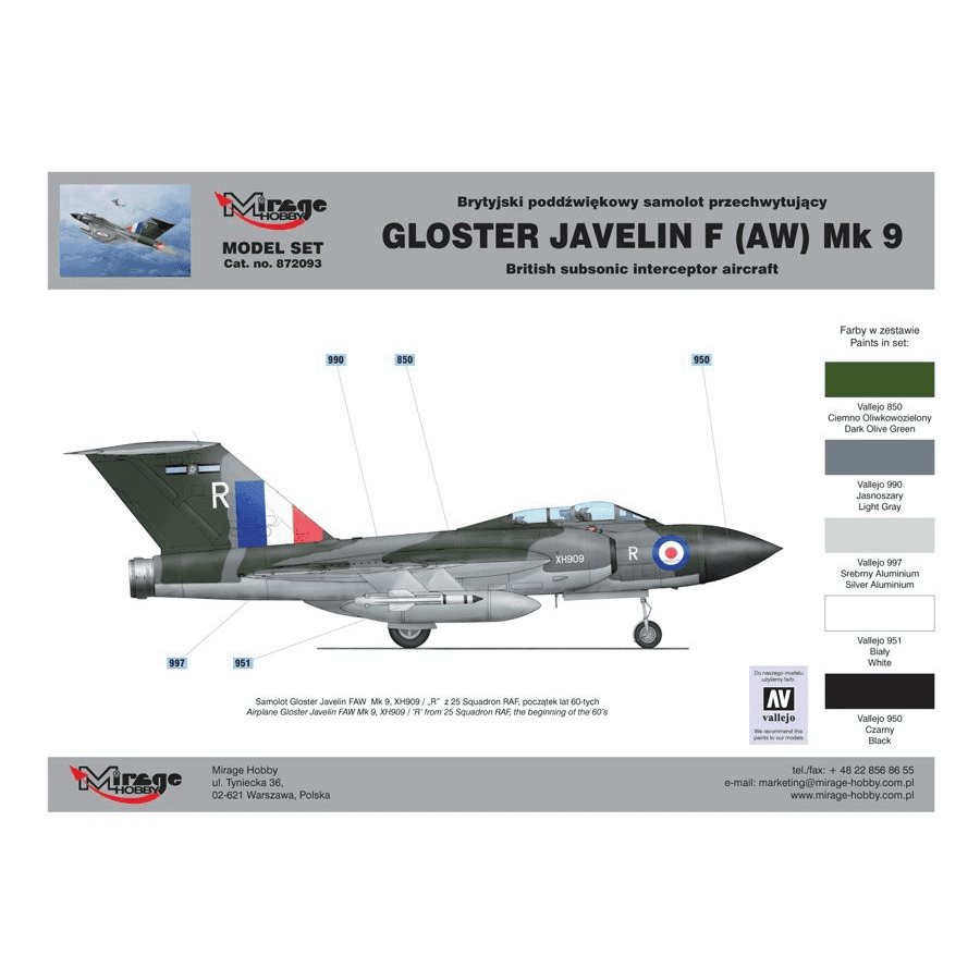 Lietadlo Mirage Hobby Gloster Javelin F Mk9