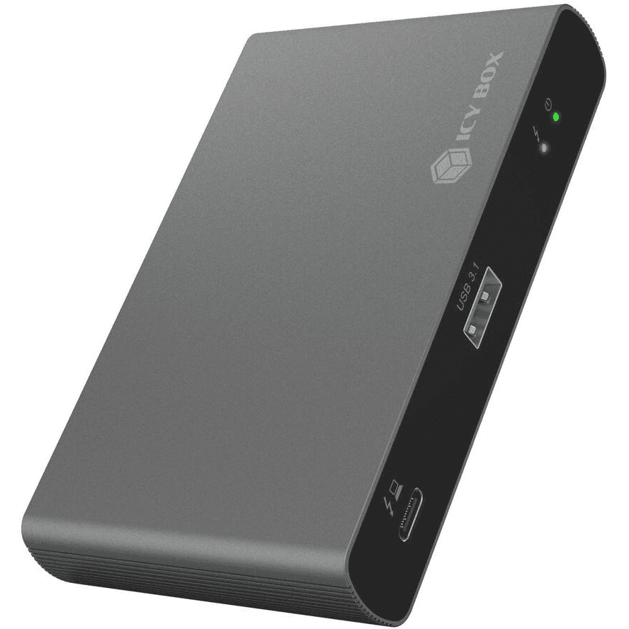 ICY BOX IB-HUB801-TB4 Thunderbolt 4 40000 Mbit/s Antracit, Čierna