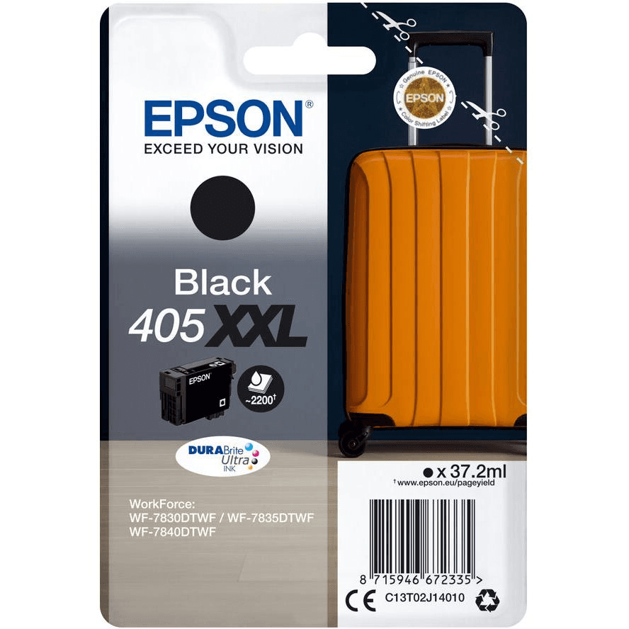 Epson 405XXL DURABrite Ultra Ink atramentová náplň 1 kusov Originál Extra (Super) vysoký výnos Čierna