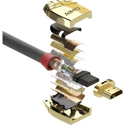 Lindy 37866 HDMI kábel 10 m Typ HDMI (štandard) Zlato, Šedá
