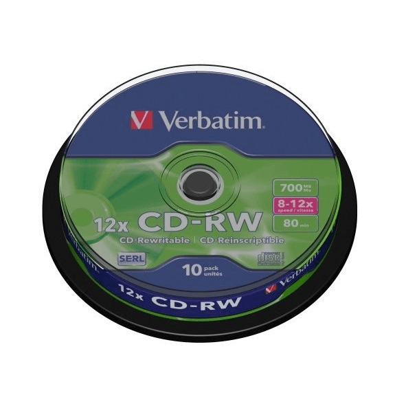 Verbatim CD-RW 12x 700 MB 10 kusov