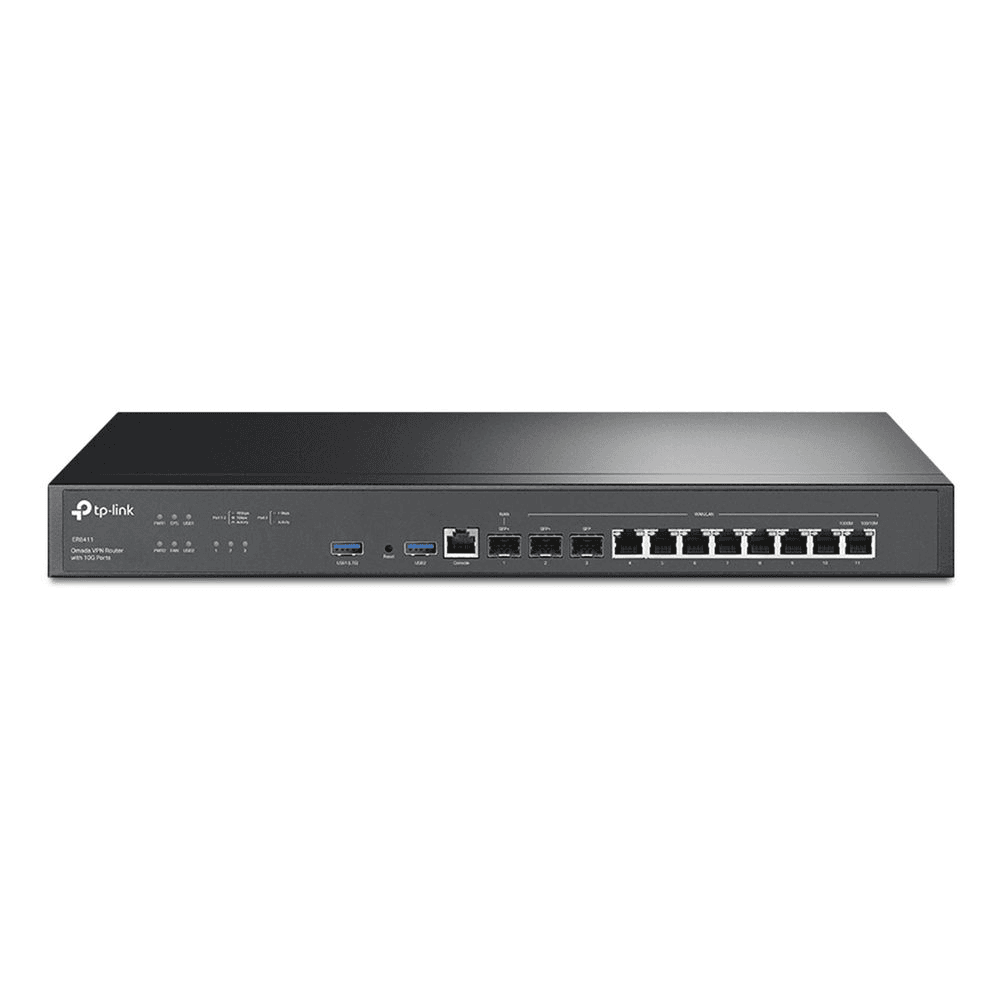TP-Link Omada ER8411 káblový smerovač Gigabit Ethernet Čierna