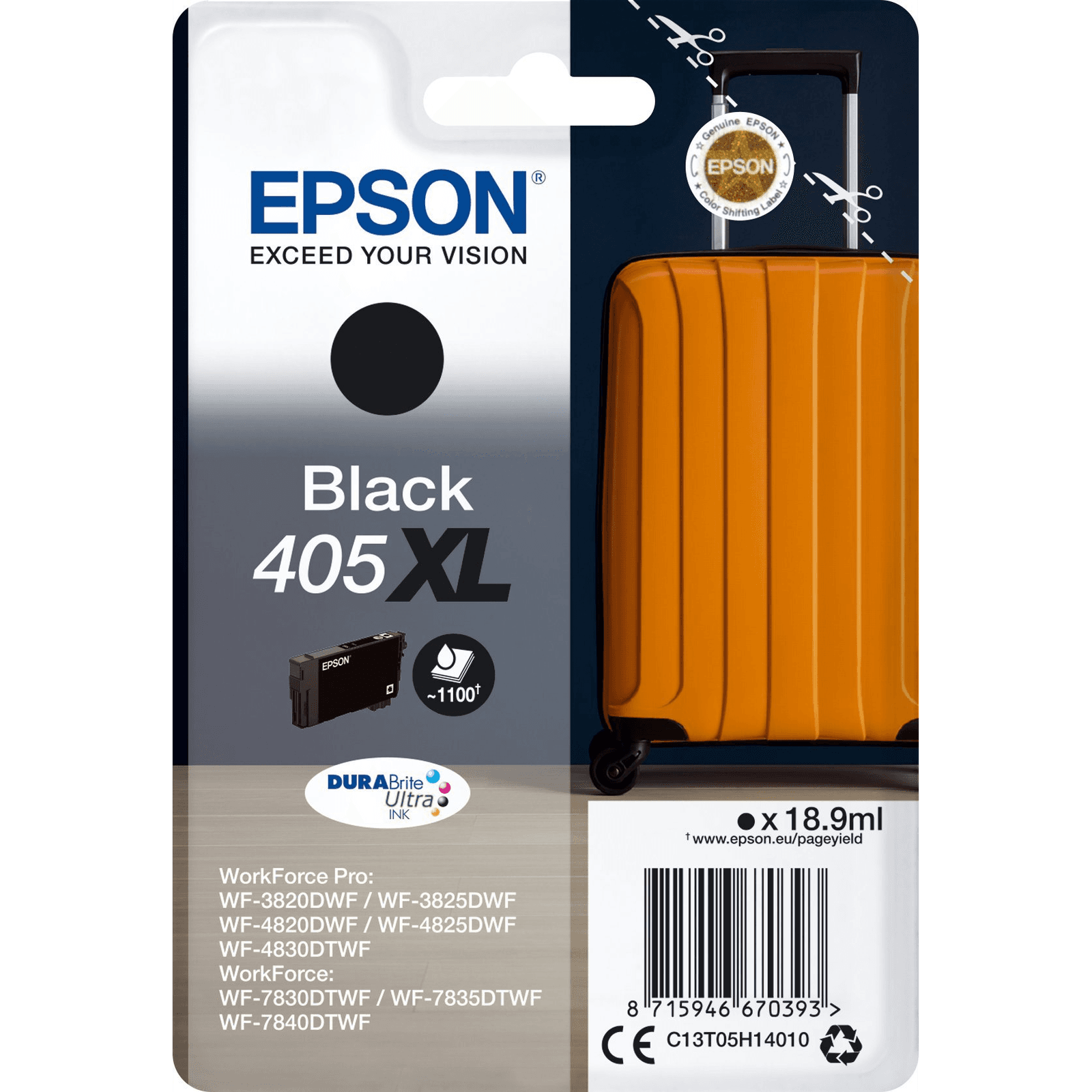 Epson 405XL atramentová náplň 1 kusov Originál Vysoký (XL) výnos Čierna