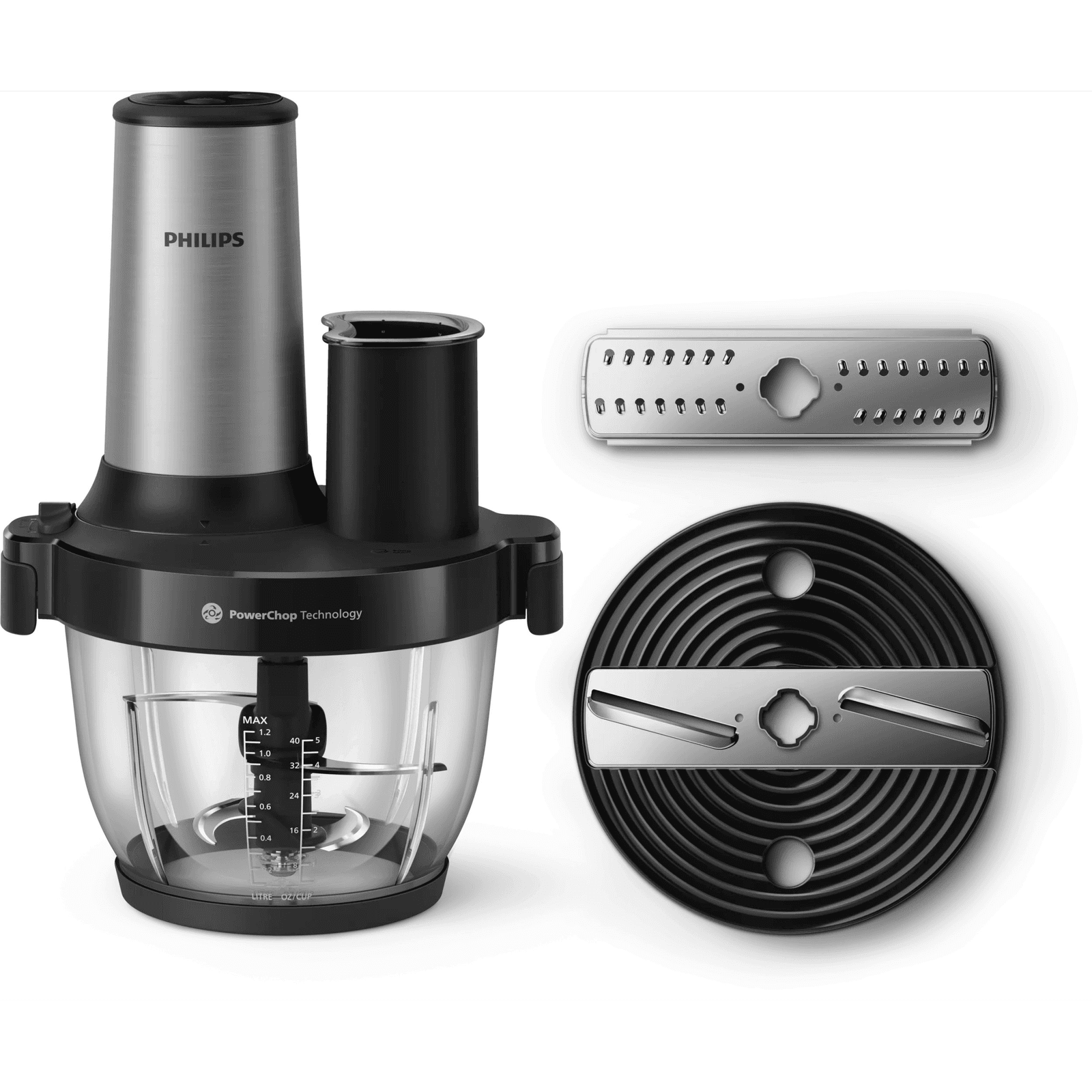 Philips 5000 series HR1504/00 sekač a strúhač na potraviny 2 L 650 W Čierna, Nerezová oceľ