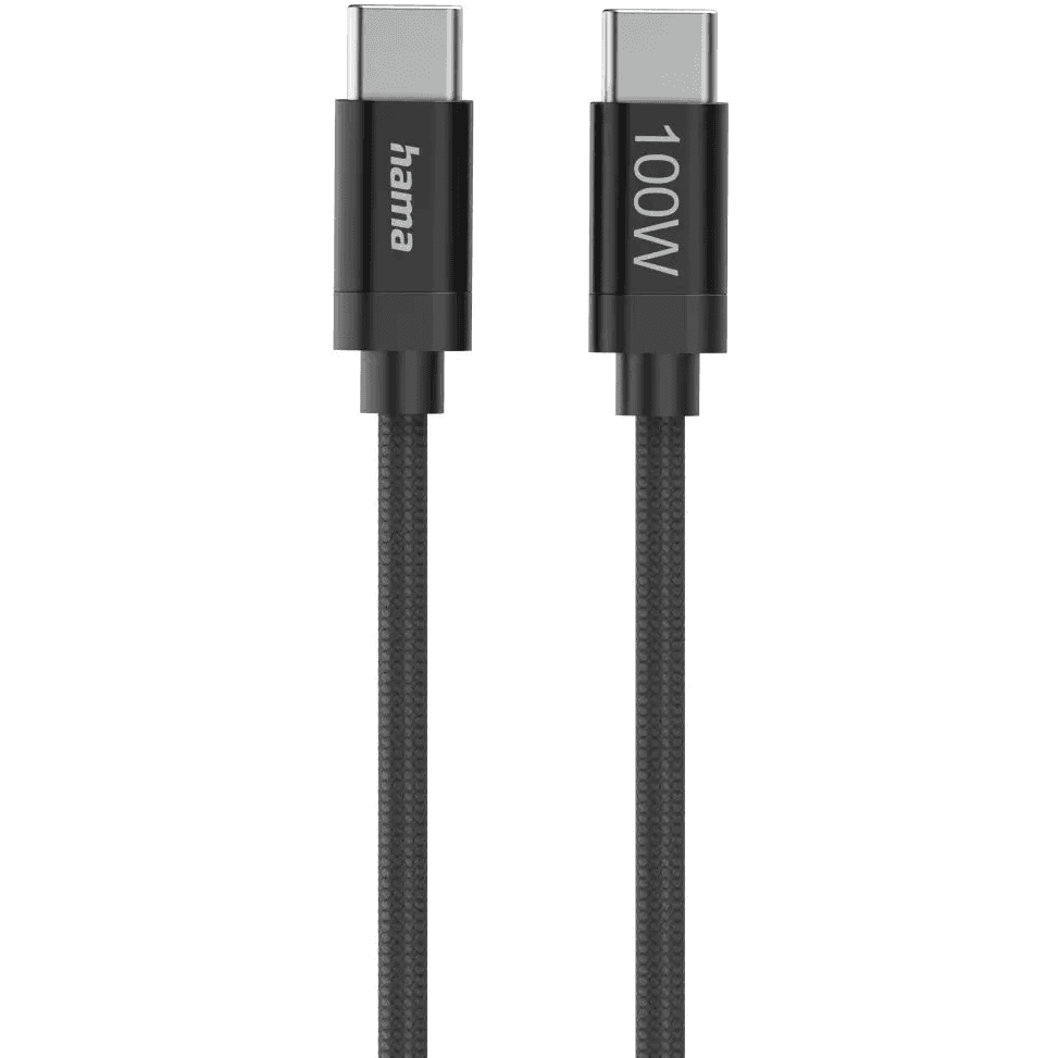 Hama Fabric USB kábel USB 2.0 1,5 m USB C Čierna