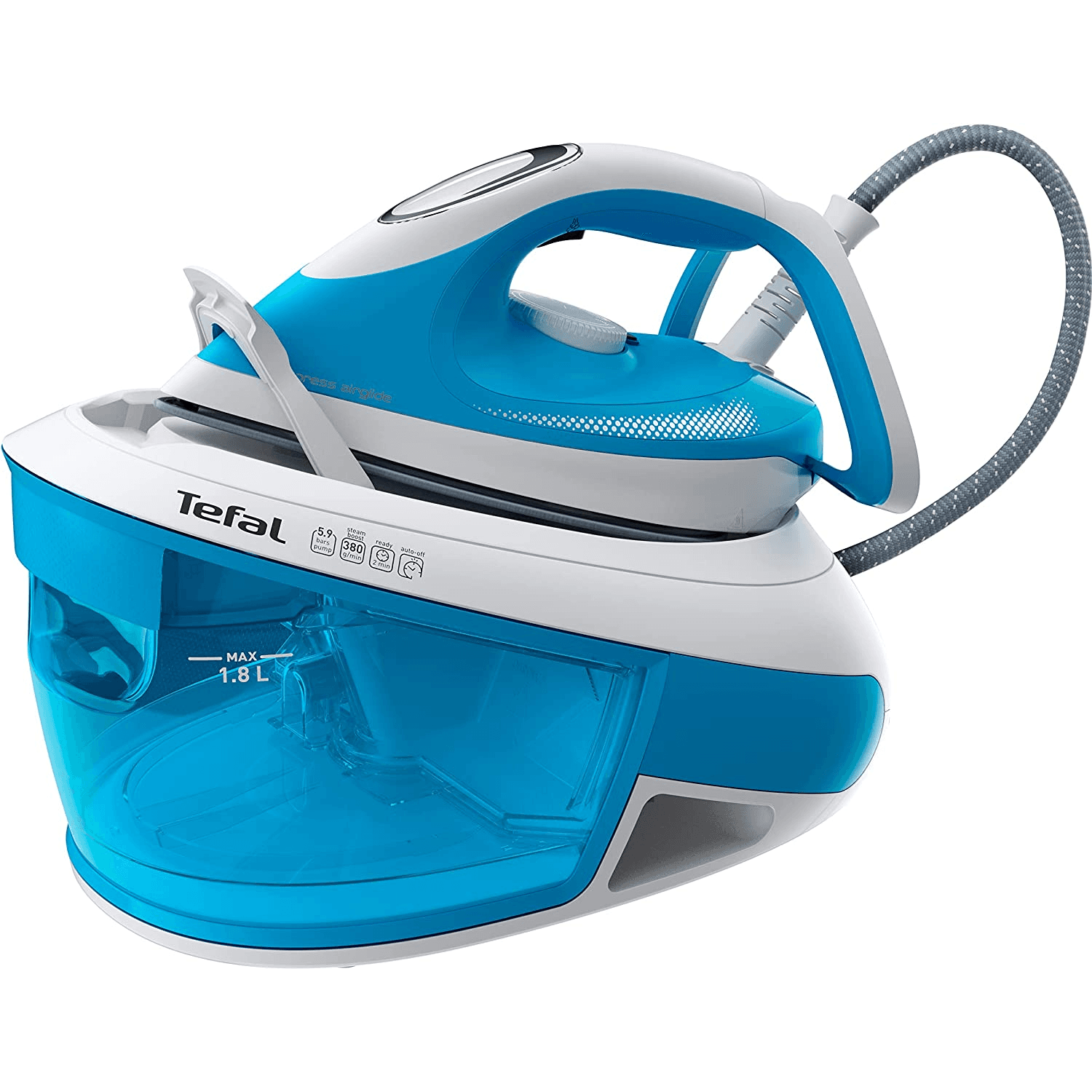 Tefal Express Airglide SV8002 1,8 L Durilium AirGlide soleplate Modrá, Biela