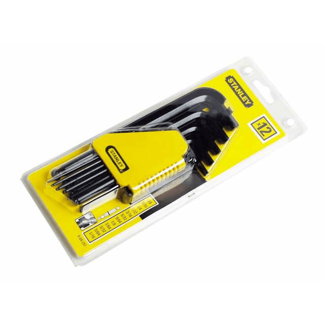 Šesťhranné kľúče STANLEY s guľovou hlavou, súprava 12 ks, 1/16"-3/8