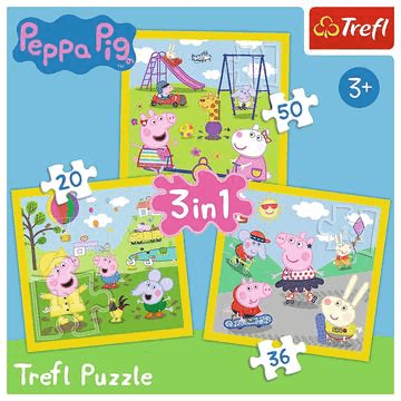 Peppa Pig 3 in 1 Happy Day Puzzle 20 kusov rozprávky