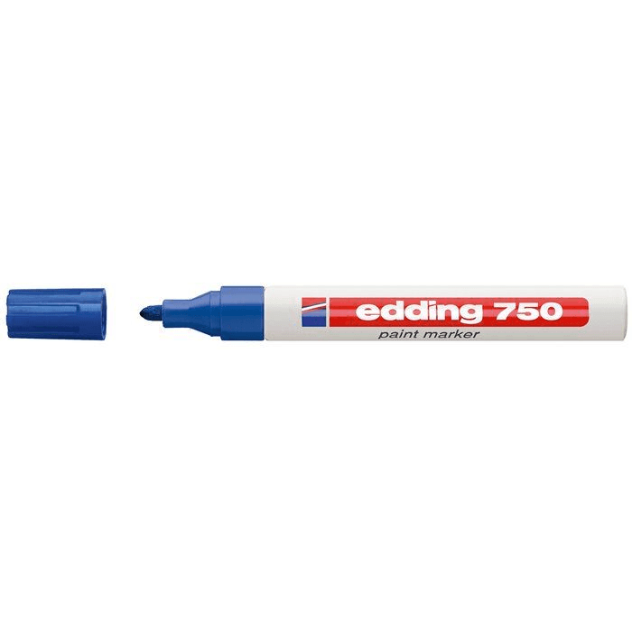 Marker olejové pero Edding 750 okrúhly hrot, 2-4 mm, modré