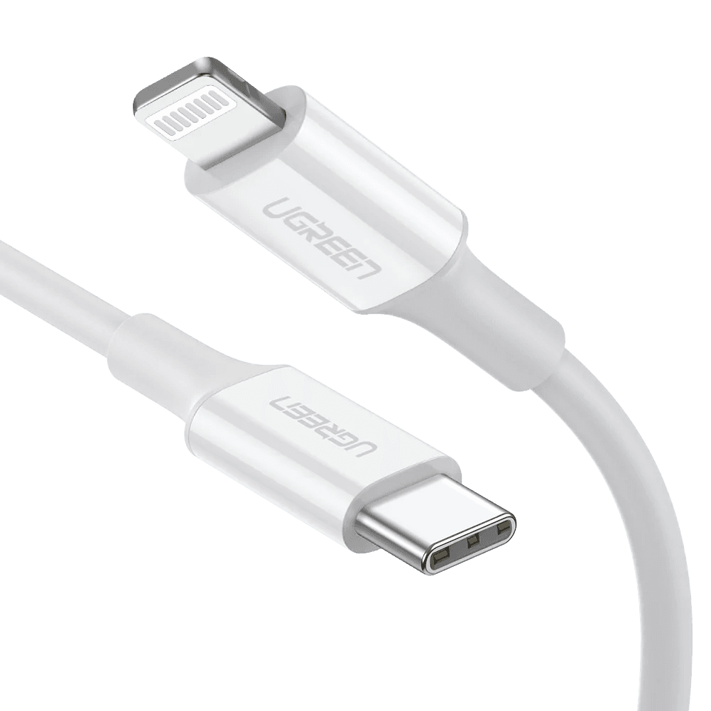 Ugreen 10493 lightning kábel 1 m Biela