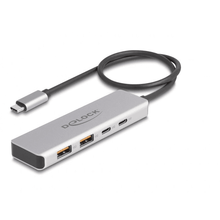 USB Hub 10 Gbps USB typu C, 2x USB A + 2x USB C, 35 cm kábel Delock 64230