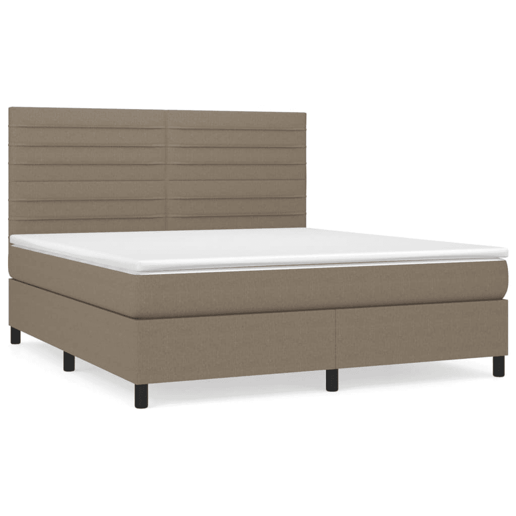 VidaXL Kontinentálna posteľ s matracom, taupe, látka, 180x200 cm