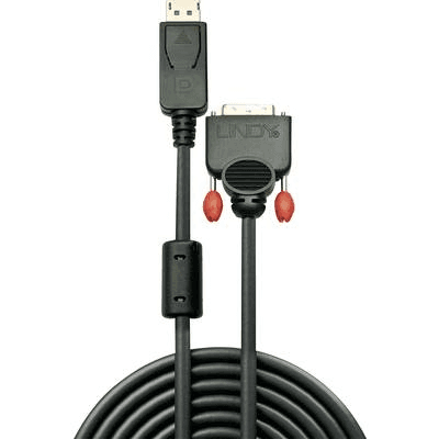 Lindy 41492 adaptér na video kábel 3 m DVI-D DisplayPort Čierna