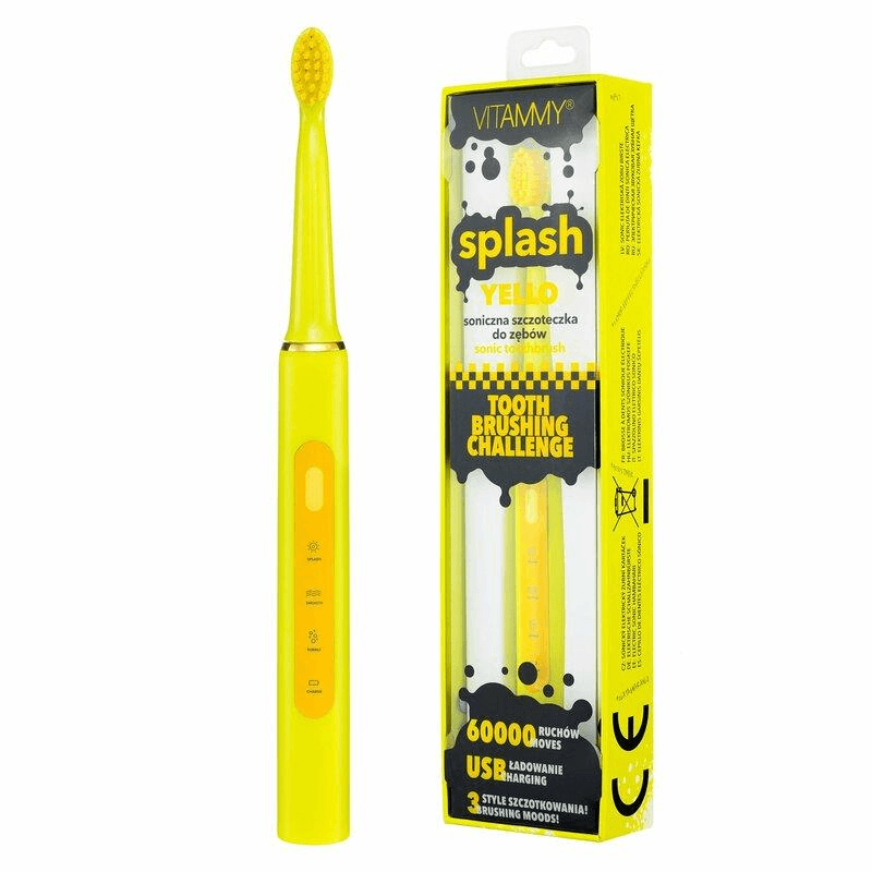 VITAMMY SPLASH YELLO Sonická zubná kefka 8 rokov žltá