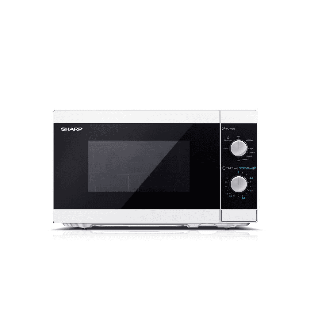 Sharp YC-MG01E-W mikrovlnná rúra Na pracovnú dosku Mikrovlnná rúra s grilom 20 L 800 W Čierna, Biela