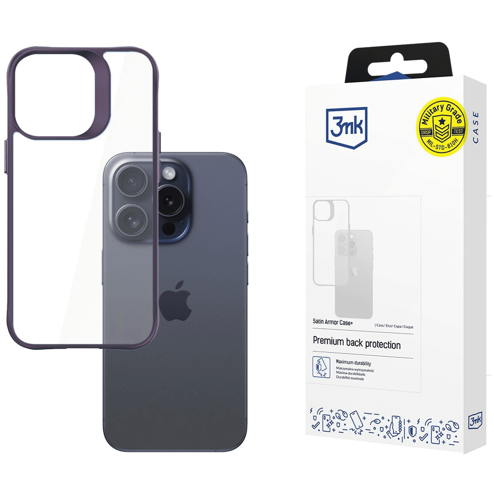 Kryt 3mk pre Apple iPhone 15 Pro Max fialové