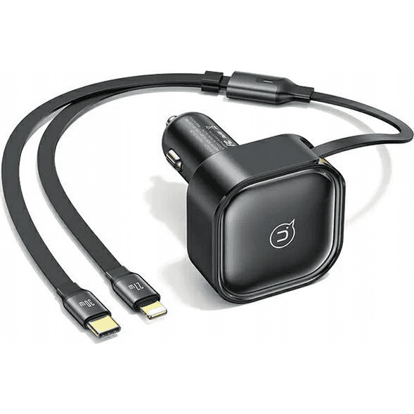 USAMS Nabíjačka do auta UBS-C+Lightning C41 PD 30W Fast Charge CC219CC0