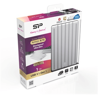 Silicon Power Armor A75 externý pevný disk 1 TB Strieborná