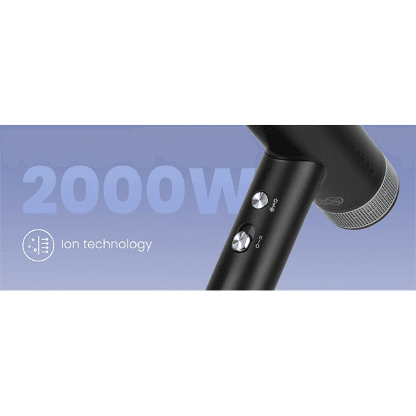 Sušič vlasov Humanas 2000 W s ionizáciou, čierny