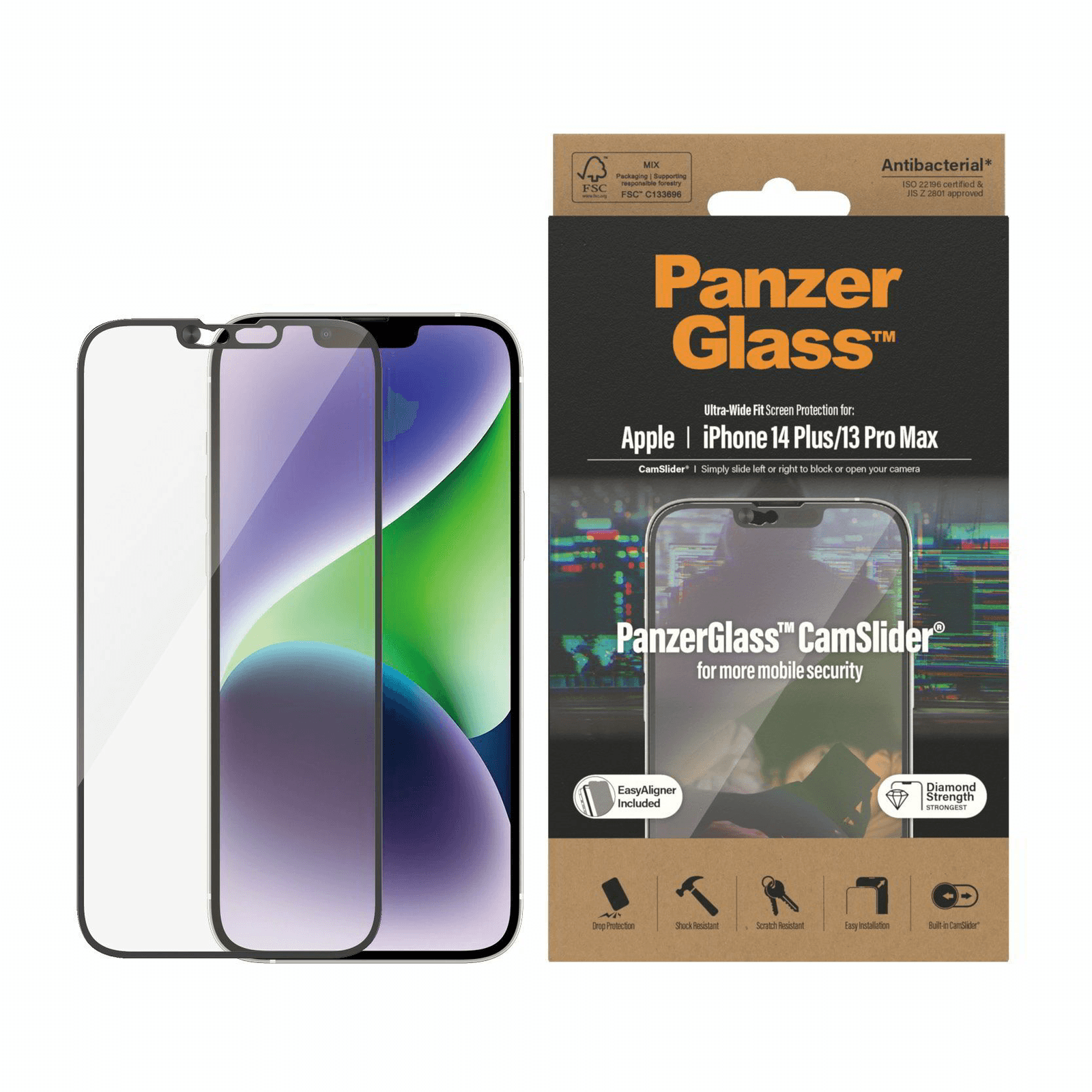 PanzerGlass 2797 chránič obrazovky a chrbta mobilného telefónu Číra ochranná fólia na displej Apple 1 kusov