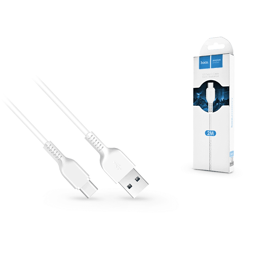 Kábel Hoco USB - USB typ C 2 m biely