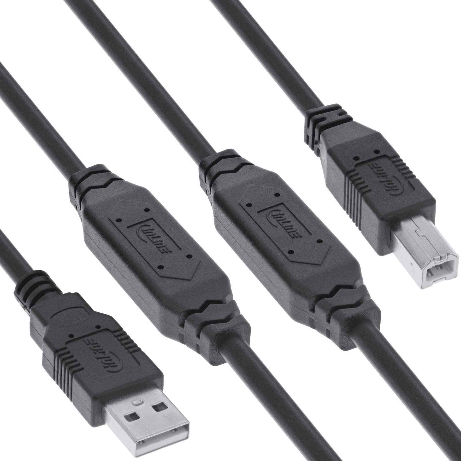 InLine 34512A USB kábel USB 2.0 15 m USB A USB B Čierna